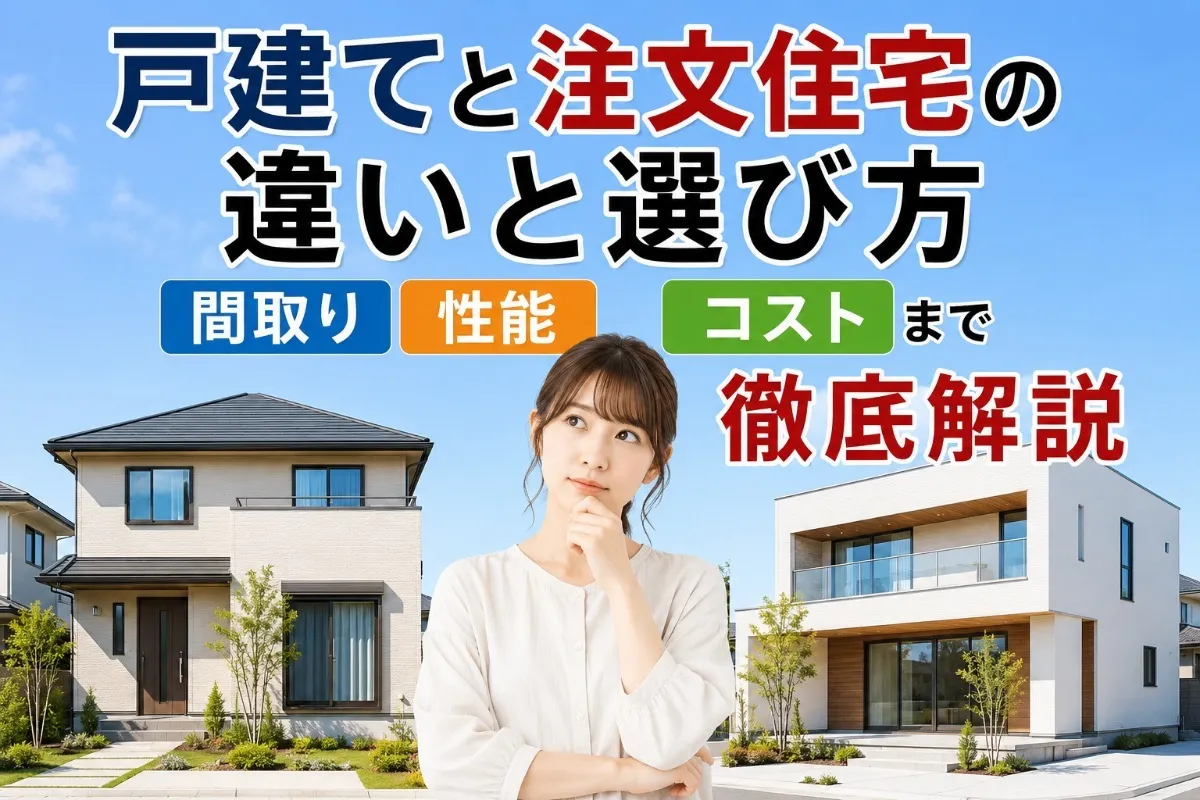 戸建てと注文住宅の違いと選び方|間取り・性能・コストまで徹底解説